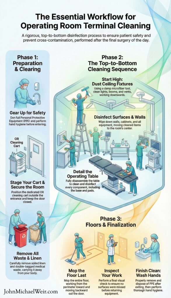Operating Room Terminal Cleaning Infographic